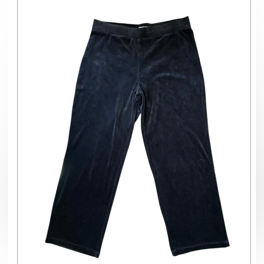 Basic Editions Straight leg pull on Dark Brown Velour sweatpants Large Cotton